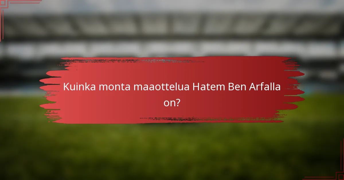 Kuinka monta maaottelua Hatem Ben Arfalla on?
