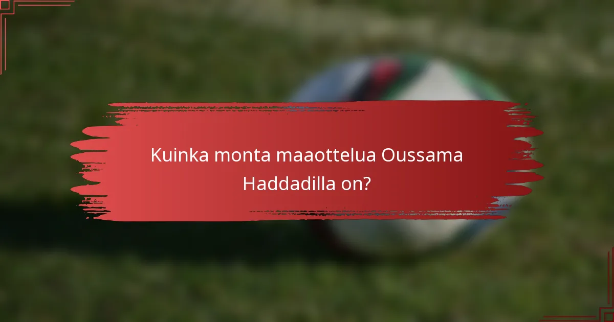 Kuinka monta maaottelua Oussama Haddadilla on?