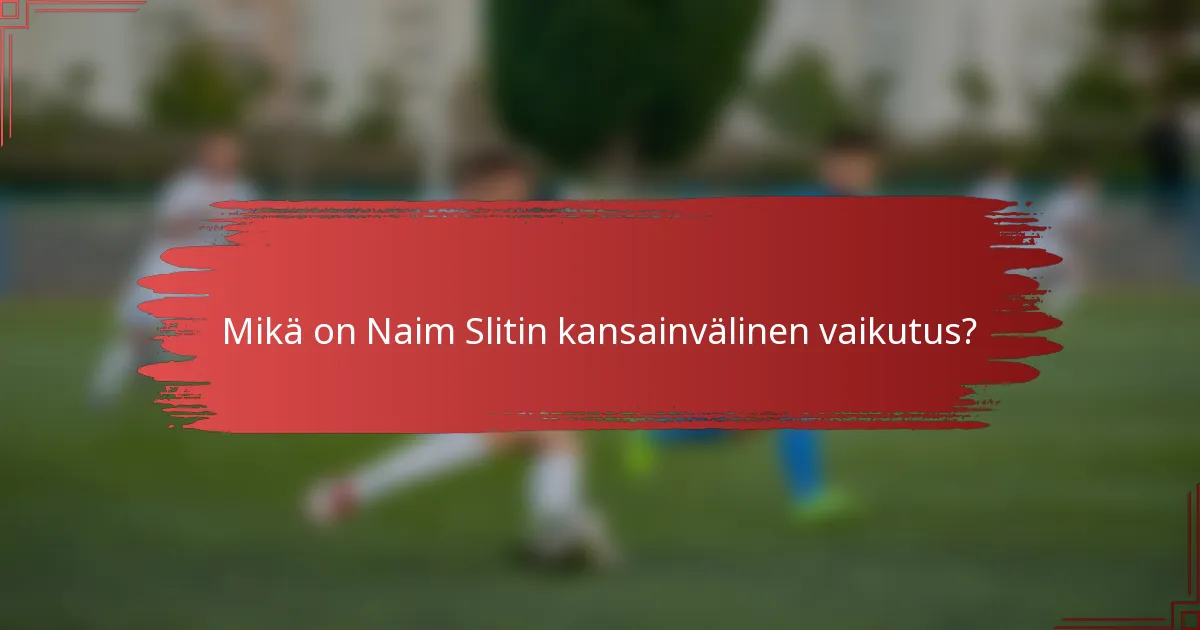 Mikä on Naim Slitin kansainvälinen vaikutus?