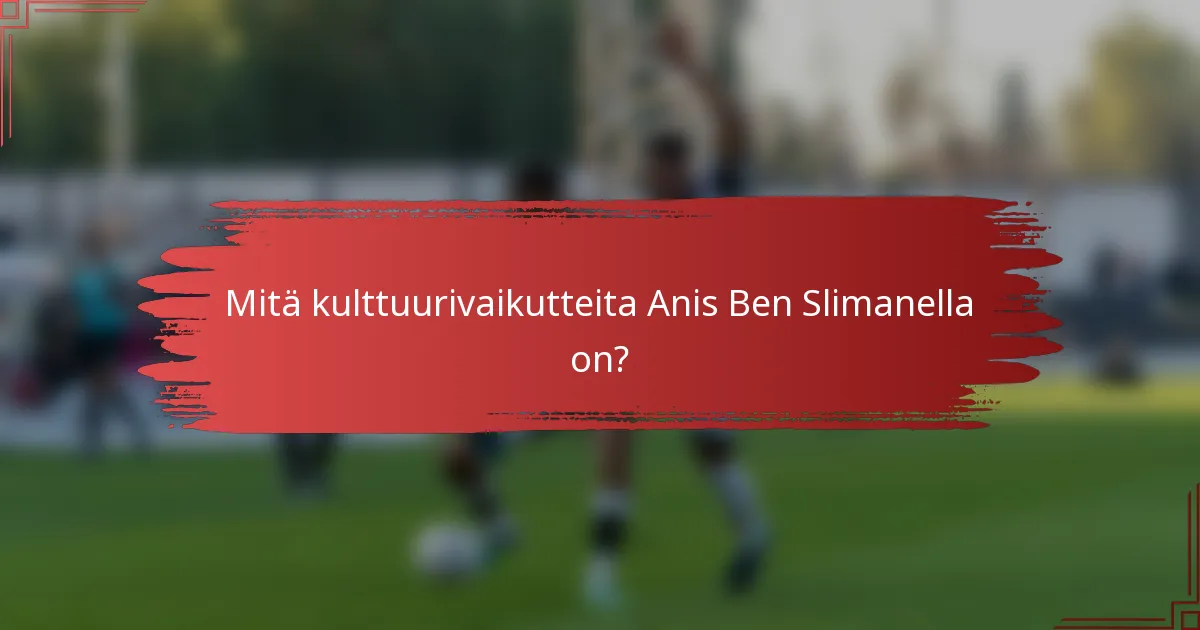 Mitä kulttuurivaikutteita Anis Ben Slimanella on?