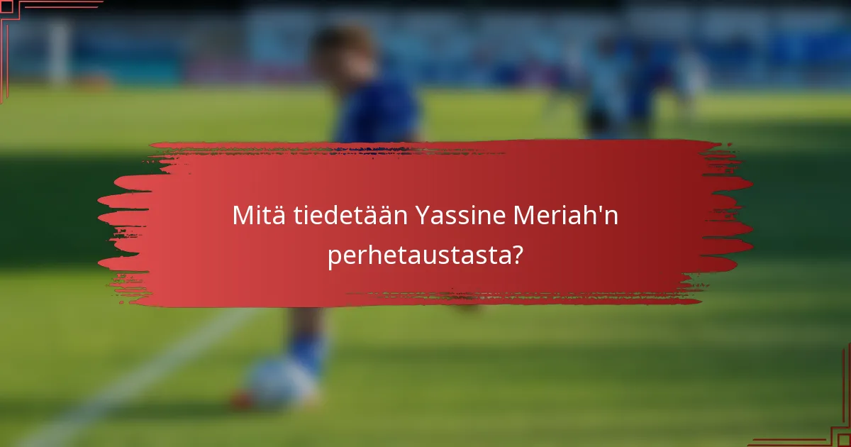 Mitä tiedetään Yassine Meriah'n perhetaustasta?