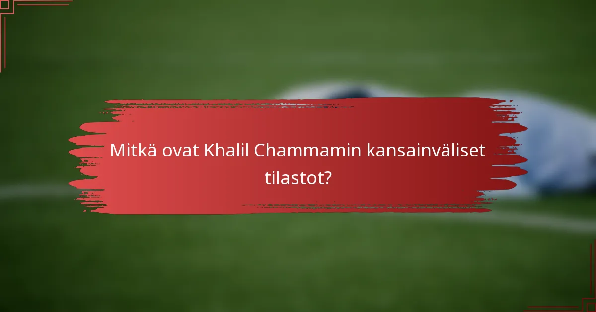 Mitkä ovat Khalil Chammamin kansainväliset tilastot?